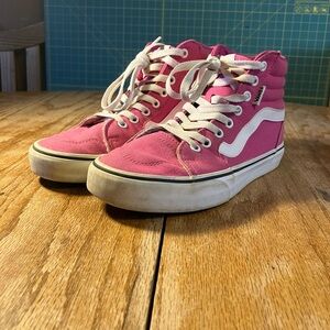 Pink Sk8 high tops- Vans- pink - Women 7.5